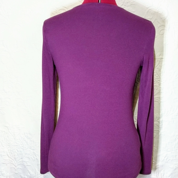Eddie Bauer Small Purple Ruffle Long Sleeve Shirt - Picture 9 of 11
